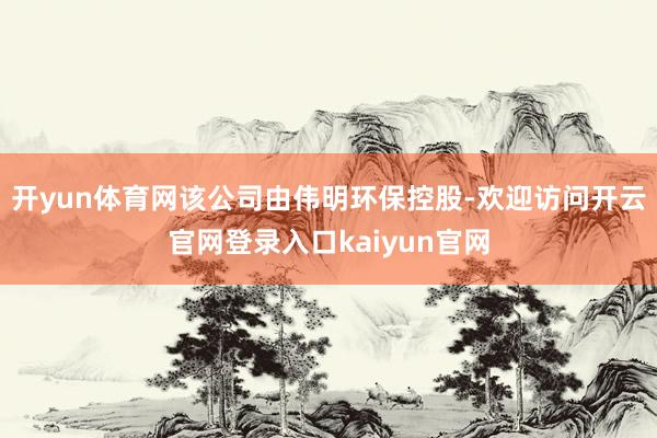 开yun体育网该公司由伟明环保控股-欢迎访问开云官网登录入口kaiyun官网