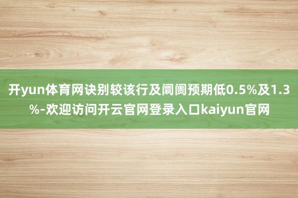 开yun体育网诀别较该行及阛阓预期低0.5%及1.3%-欢迎访问开云官网登录入口kaiyun官网